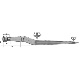 Frontlastertind - Silagetind - 900xØ36mm - Weidemann