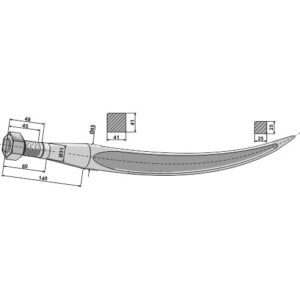 Rundballetind - 940xØ45mm - Kverneland
