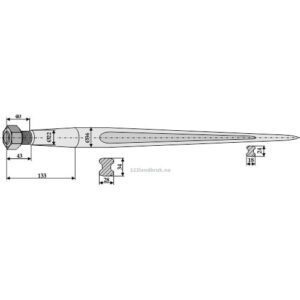 Frontlastertind - 950xØ36mm - Baas-Trima