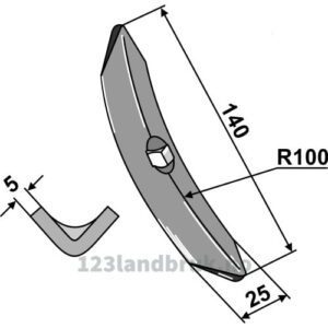 Kultivator Spiss - 140x25x5mm - Rau