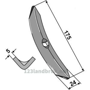 Kultivator Spiss - 175x24x5mm