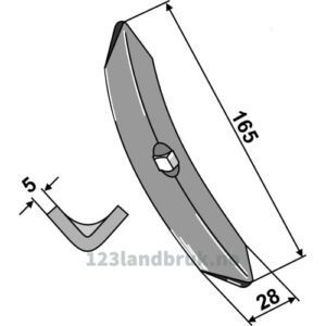 Kultivator Spiss - 165x28x5mm - Lemken