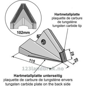 Sålabb til frø - Tungsten Karbide - Bourgault