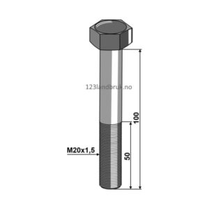 Bolt - 10.9 - M20x1,5x100mm