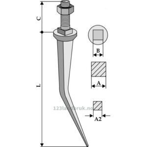 Harvetand av boronstål - 180mm - Rau
