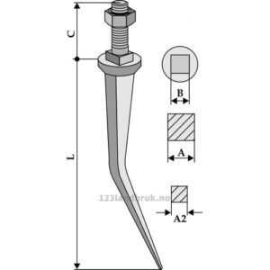 Harvetand av boronstål - 220mm - Rau