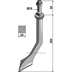 Harvetand av boronstål Herdet - 200mm - Rau