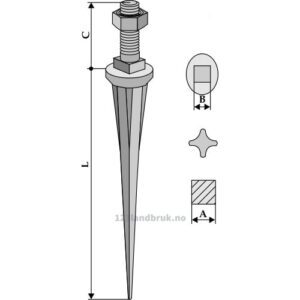 Harvetand - 220mm