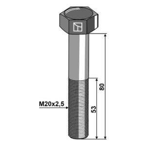 Bolt - 10.9 - M20x2,5x80mm