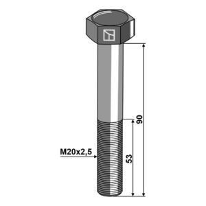 Bolt - 10.9 - M20x2,5x90mm - Lemken