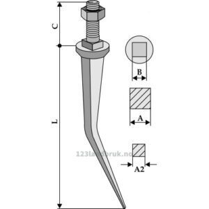 Harvetand av boronstål - 220mm - Rau