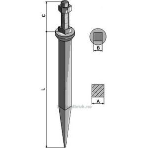 Harvetand av boronstål - 230mm