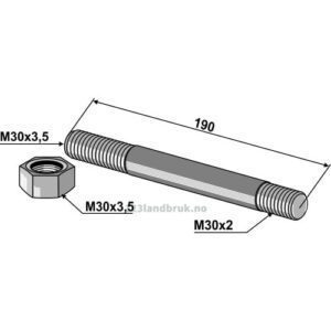Bolt til Grubber - M30x3,5-M30x2mm