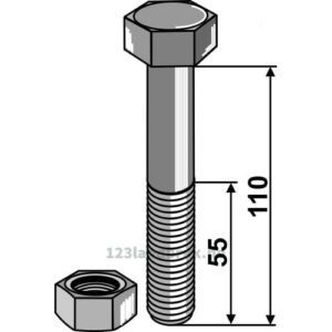 Bolt - 8.8 - M22x2,5x110mm