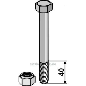 Bolt med låsemutter - 8.8 - M14x2x140mm