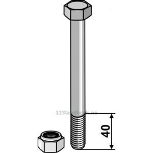 Bolt med låsemutter - 8.8 - M14x2x160mm