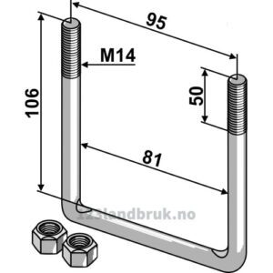 U-bolt M14x106mm