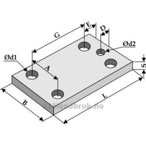 Monteringsplate - 130x100x10mm