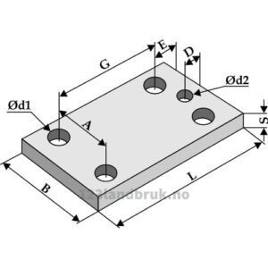 Monteringsplate - 150x100x10mm