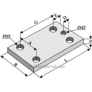 Monteringsplate - 130x80x12mm