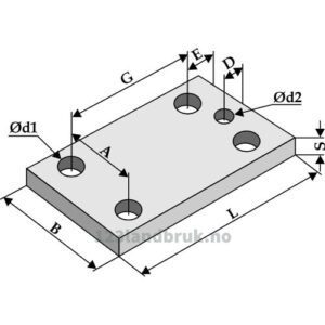 Monteringsplate - 150x80x12mm