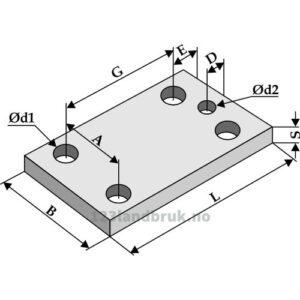 Monteringsplate - 130x100x10mm