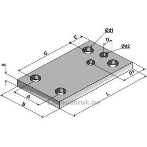 Monteringsplate - 170x100x10mm