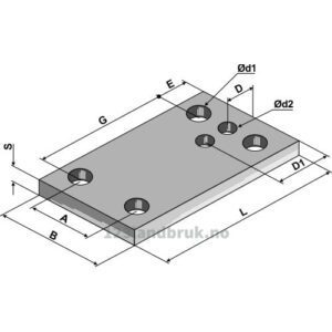 Monteringsplate - 185x100x12mm
