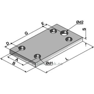 Monteringsplate - 150x100x10mm