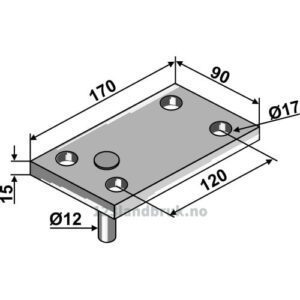Monteringsplate med bolt - Kverneland