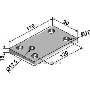 Monteringsplate, buet - Kverneland