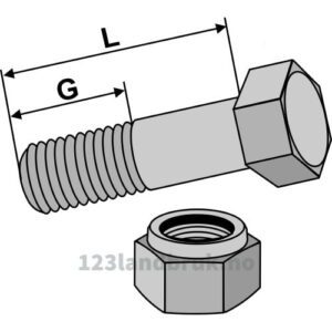 Bolt med låsemutter - 12.9 - M12x1,25x45mm