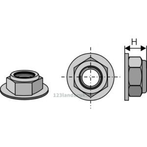 Flensmutter - 8.8 - M12x1,25x12mm