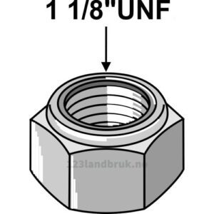 Låsemutter - 8.8 - 1 1/8"UNF - Schulte