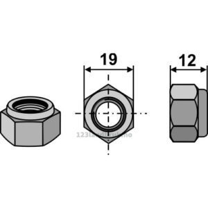Låsemutter - 8.8 - M12x1,75mm - Fella, Kuhn, Kverneland, Lemken, Taarup, Vicon