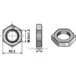 Mutter - M30x1,5mm - Venstregjenget