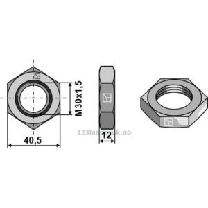 Mutter - M30x1,5mm - Høyregjenget
