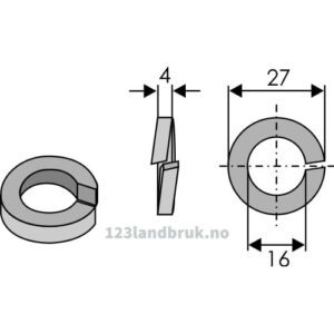 Låseskive - Ø27X4XØ16 - Ø16x4mm - Herder, Kuhn