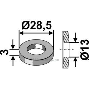 Skive - Ø13x3mm - Grimme, Gruse