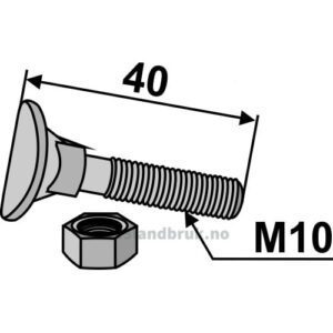 Bolt til Kultivator - 6.8 - M10x40mm