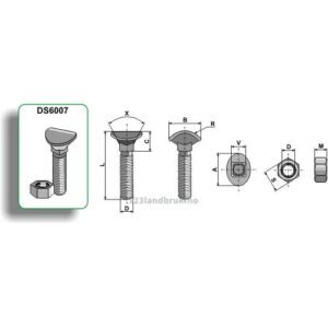 Bolt til Kultivator - 6.6 - M8x33mm - Rau