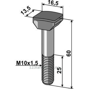 Hammerhode-bolt - 10.9 - M10x1,5x60mm