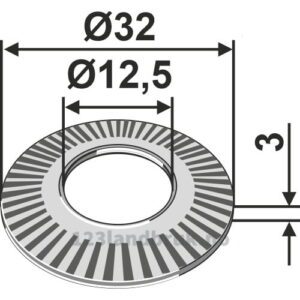 Låseskive - Ø12,5x3mm - Claas