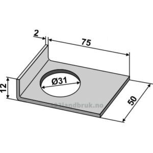 Låseplate for firkantaksel 30x30