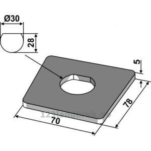 Weld-on plate 78x70x5