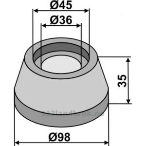Innvendig og utvendig flens Ø98