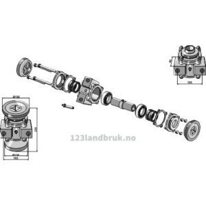 Lager compl. for 40x40 firkantaksel - Bednar, Dal-Bo, Knoche, Kverneland