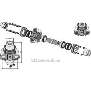 Lager compl. for 26x26 firkantaksel