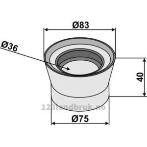 Innvendig og utvendig flens Ø83