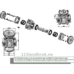 Lager compl. - Galucho for 40x40 firkantaksel - Galucho